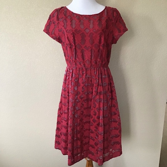 Anthropologie Rubied Lace Dress by Moulinette Soeurs, Size 8 - Picture 1 of 11